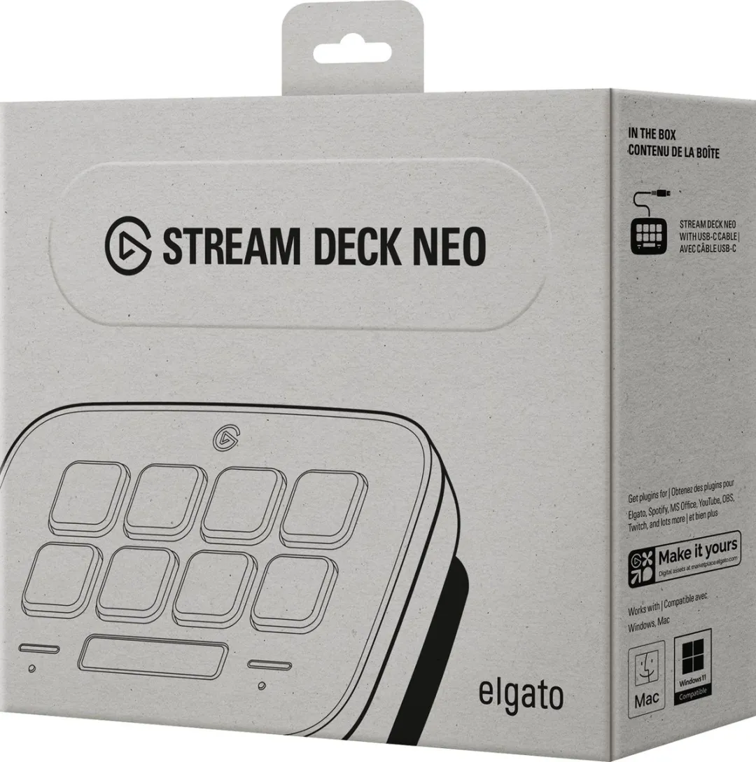 Elgato Stream Deck Neo - 8 Aanpasbare LCD Toetsen - Voor Streamen of het Kantoor - Wit