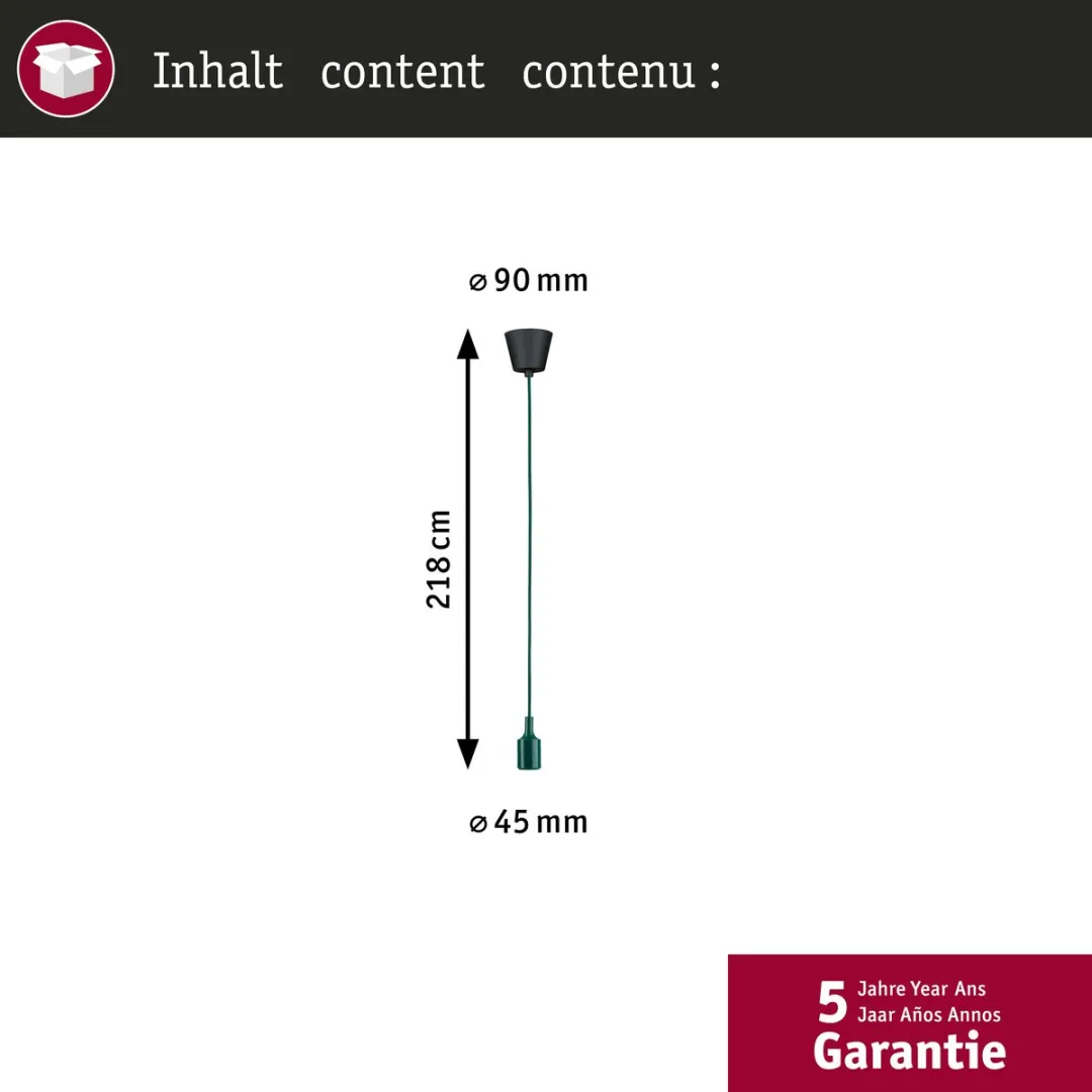Paulmann Neordic Hanglamp Ketil E27 60W - Groen/Zwart