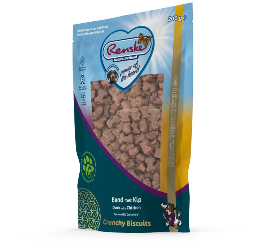 Renske Gezonde Beloning Crunchy Hondensnack Eend & Kip 200g