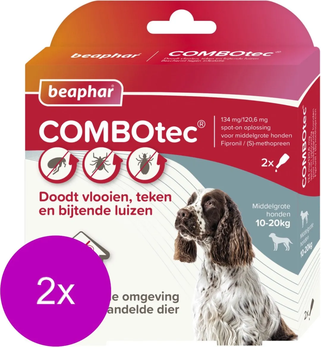 Beaphar Combotec Hond 10-20kg Anti-Vlooien/Teken