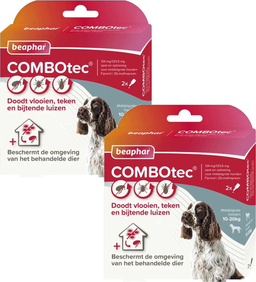 Beaphar Combotec Hond 10-20kg Anti-Vlooien/Teken - 2 Pipetten