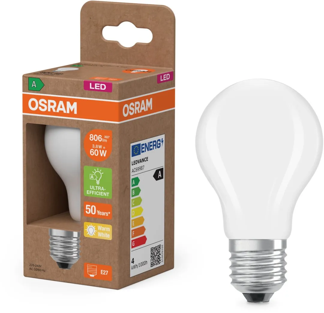 Osram LED Superstar Classic A60 E27 3,8W 806lm - Matglas