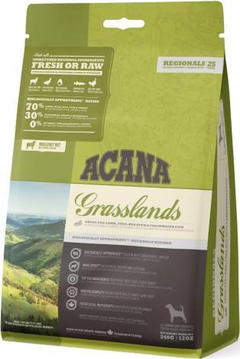 Acana Regionals Grasslands Dog Lam&Eend&Witvis - Hondenvoer - 2 kg