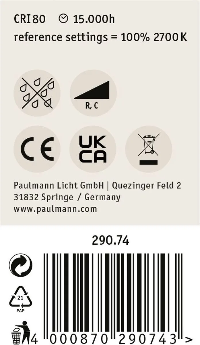 Paulmann Filament LED Kogellamp E14 5,9W 806lm - 2700K Mat - afbeelding 6 van 6