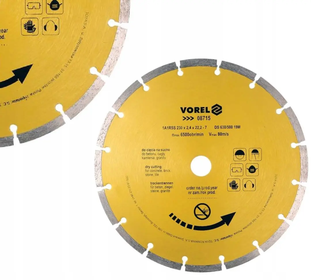 Vorel Diamantzaagblad Segment 230mm voor Beton & Steen