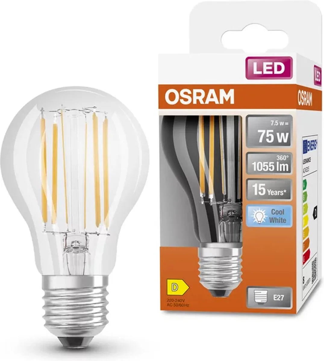 Osram LED-lamp E27 7.5W Koelwit - 4000K