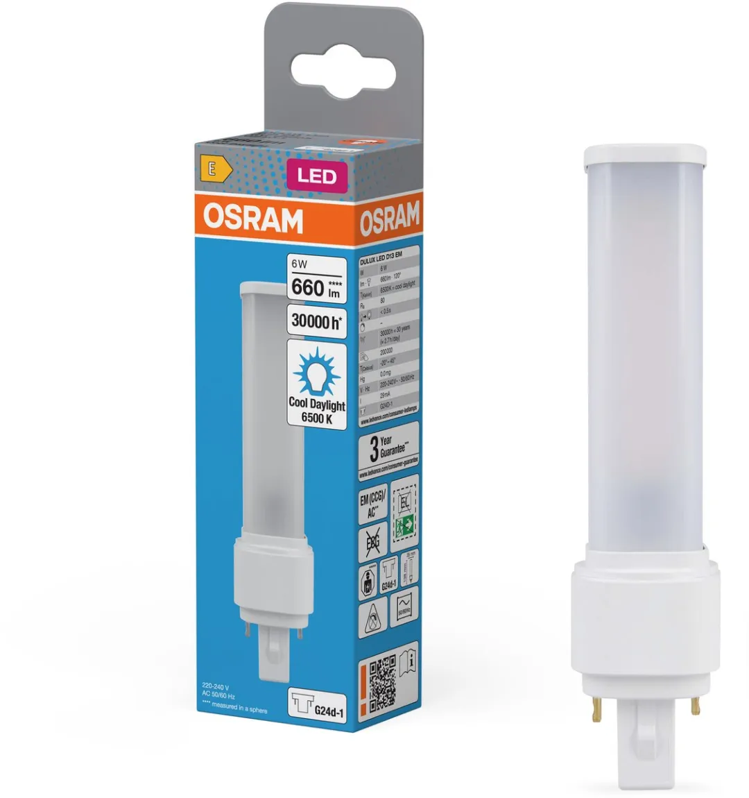 Osram Dulux LED G24d 6W 660lm 6500K Mat - 30.000 uur