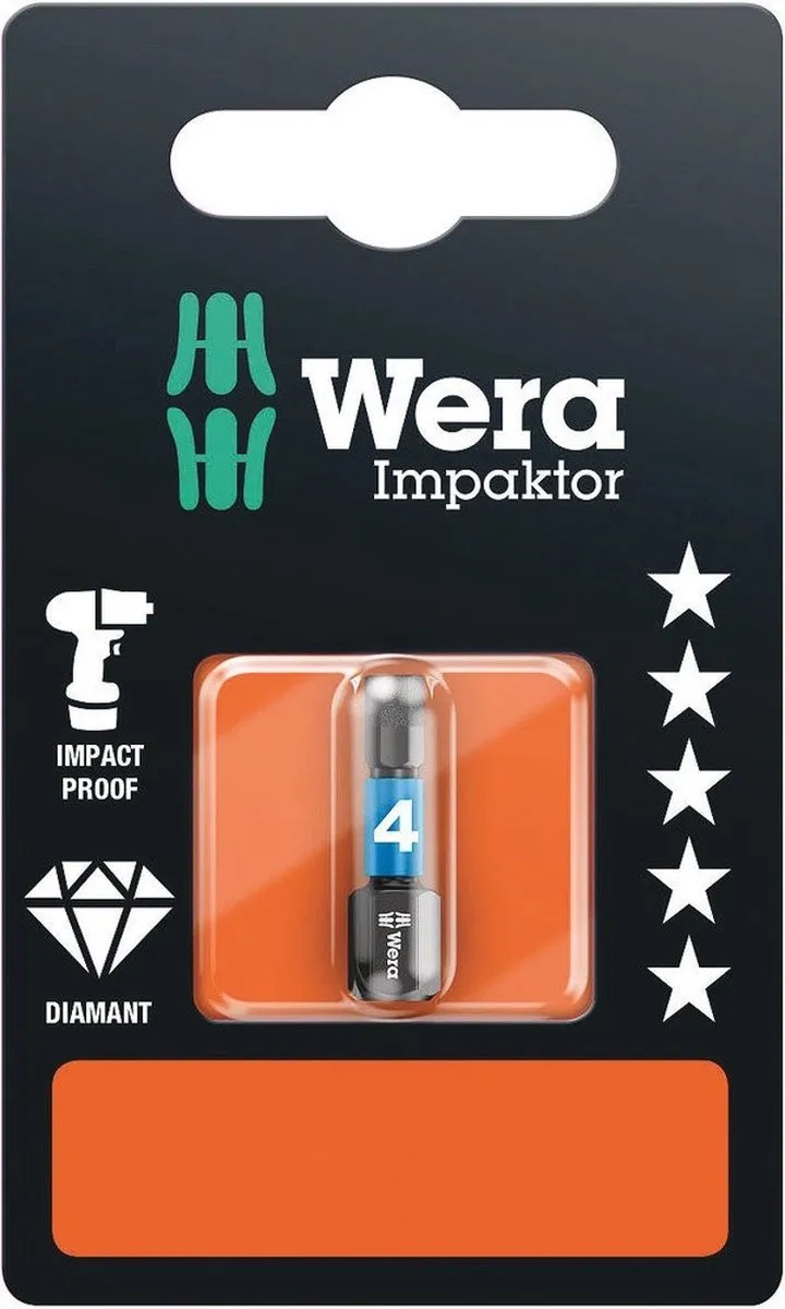 Wera 840/1 IMP DC Inbus-bit 4mm - Diamant gecoat