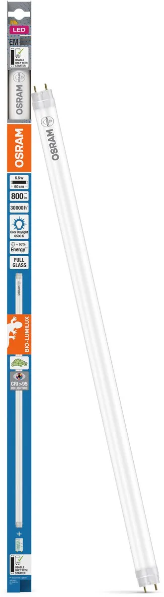Osram Bio-Lumilux LED Buis T8 6.6W 800lm - 60cm - Daglicht 6500K - Mat