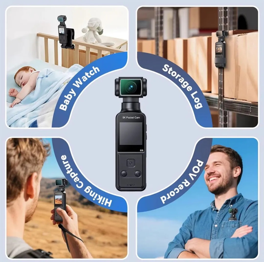 RedParrot 5K Pocket Cam Actioncamera - 14.7MP - Zwart