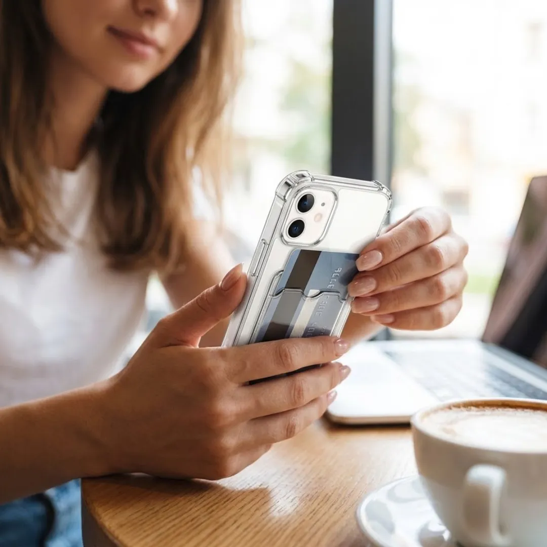 NUVEX iPhone 12 Hoesje Set Grijs/Zwart - Transparant & Gewatteerd