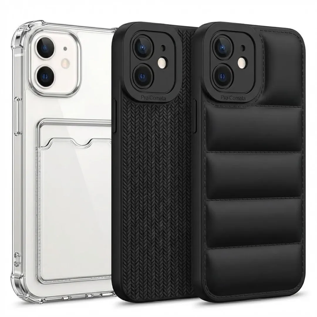 NUVEX iPhone 12 Hoesje Set Grijs/Zwart