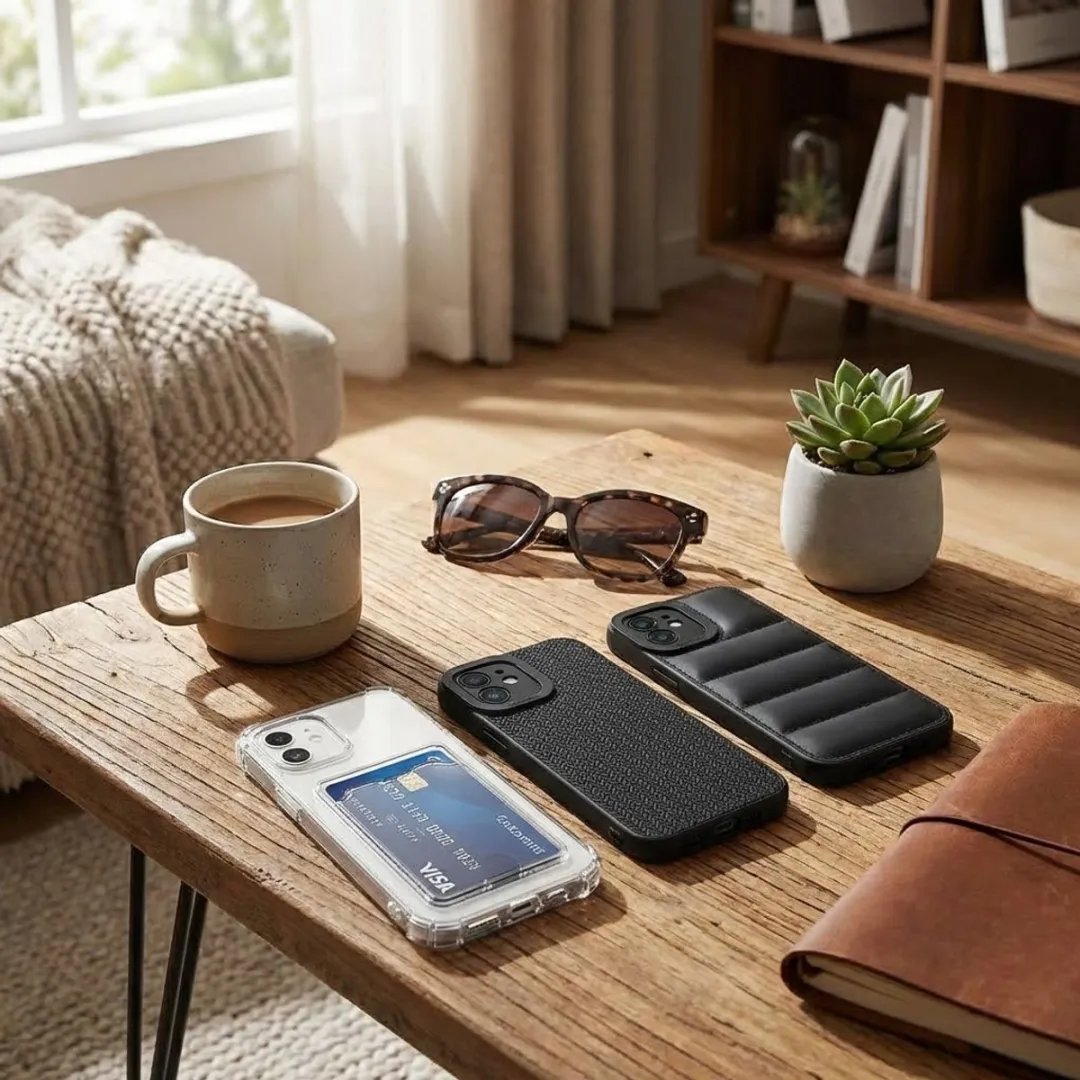 NUVEX iPhone 12 Hoesje Set Grijs/Zwart - Transparant & Gewatteerd