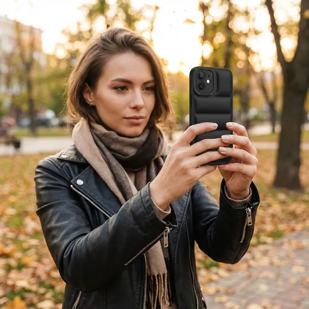 NUVEX iPhone 12 Hoesje Set Grijs/Zwart - Transparant & Gewatteerd - afbeelding 6 van 6