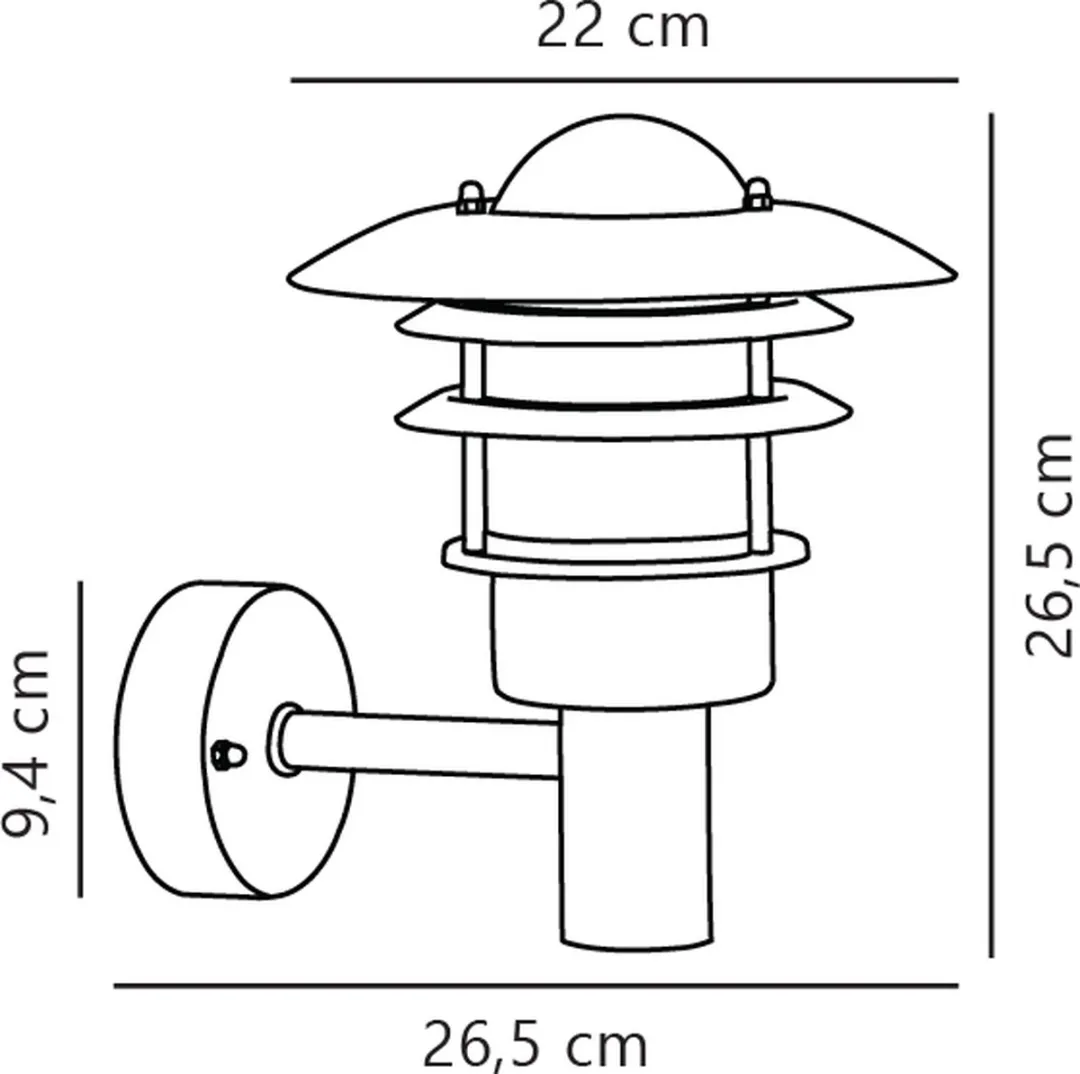 Nordlux Lonstrup Wandlamp E27 22cm - Zwart