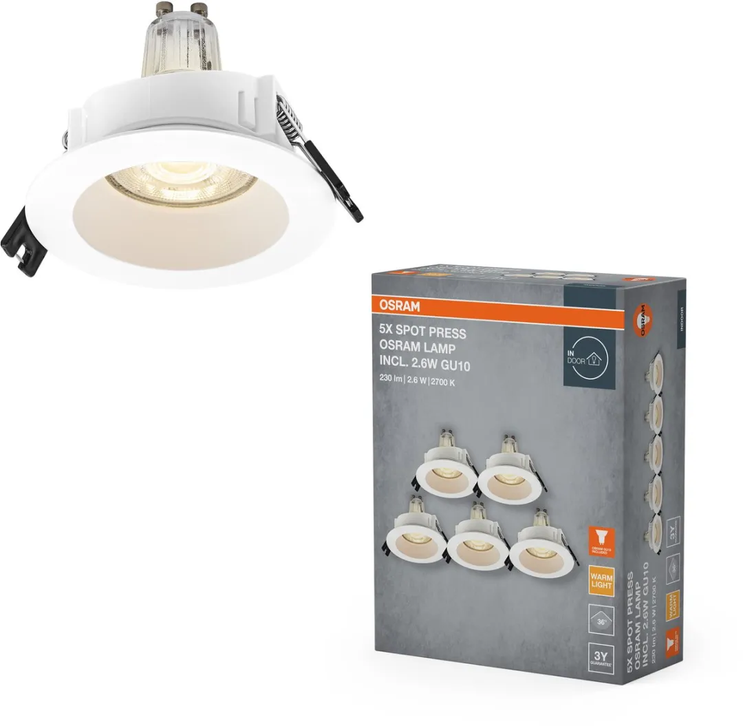 Osram Spot Set GU10 2.6W Warm Wit - 5 Stuks