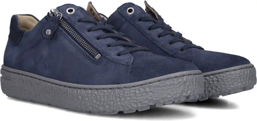 Hartjes Combi Met Hiel Suède Sneakers - Dames - Blauw - afbeelding 4 van 6