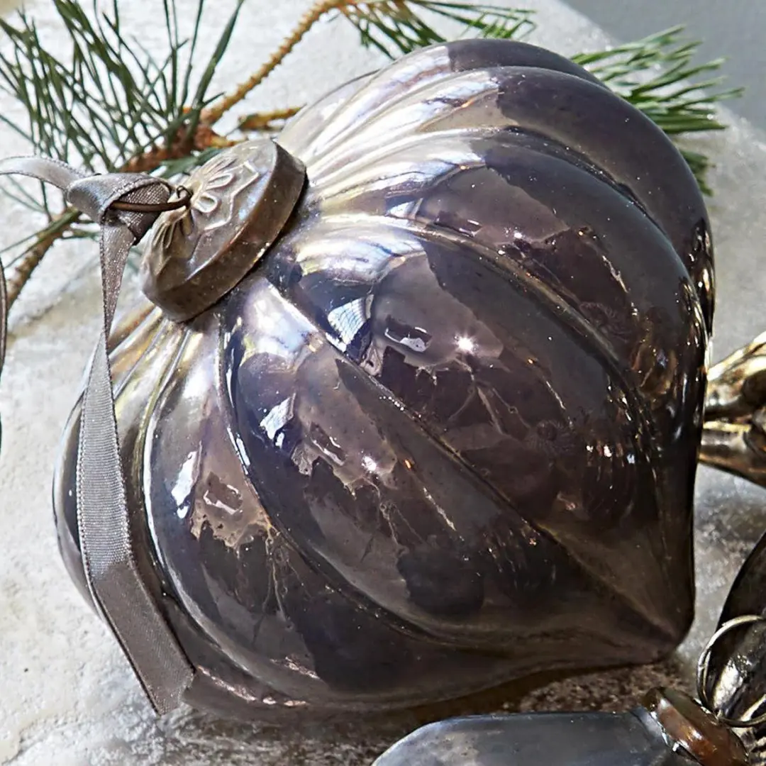 Loberon Alva Kerstversiering Set van 6 - Blauw - afbeelding 4 van 6