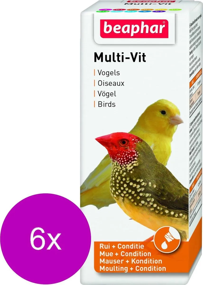 Beaphar Multi-Vitamine Vogels 6x50ml
