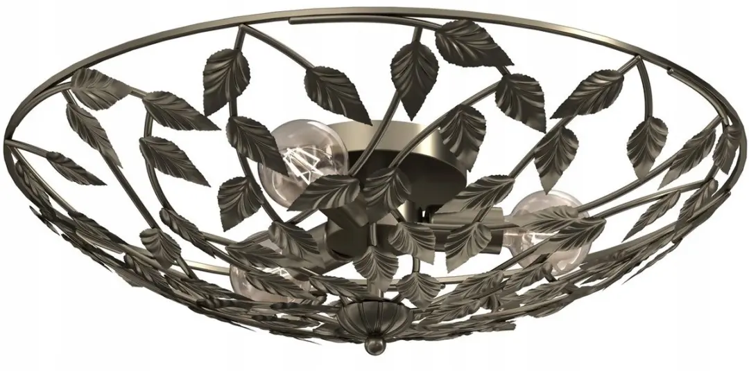 Arion Plafondlamp Klassiek Grijs-Goud Metaal 3xE27 voor Woonkamer
