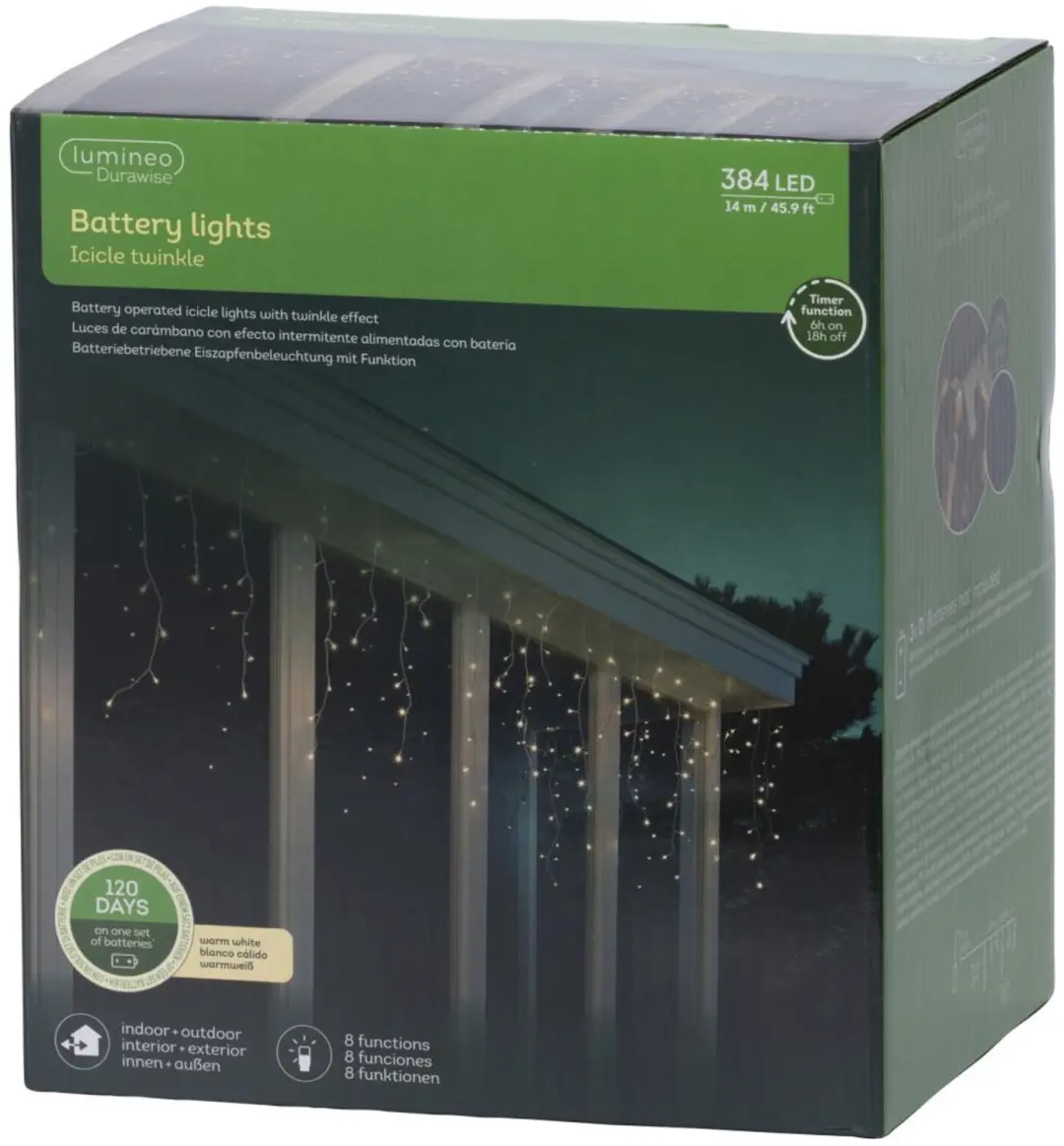 Lumineo Ijspegelverlichting 384 LED - Warm Wit - afbeelding 2 van 6