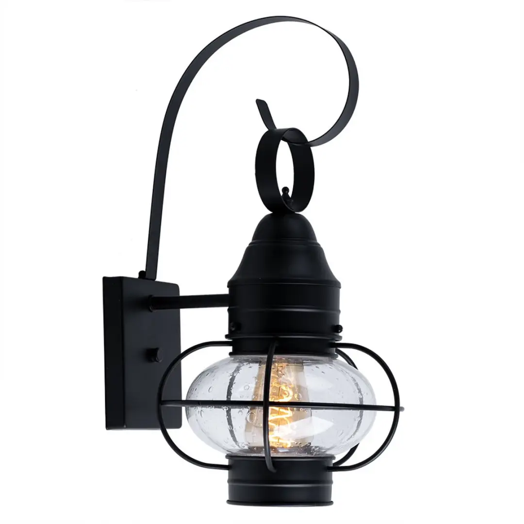 Wandlamp huis buitenlamp zwart lantaarn patio licht retro, glazen kap weerbesten