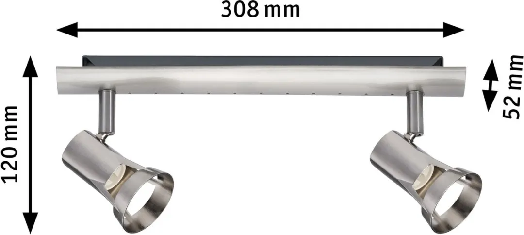Paulmann Spotlight Teja GU10 2x10W - Nikkel gesatineerd