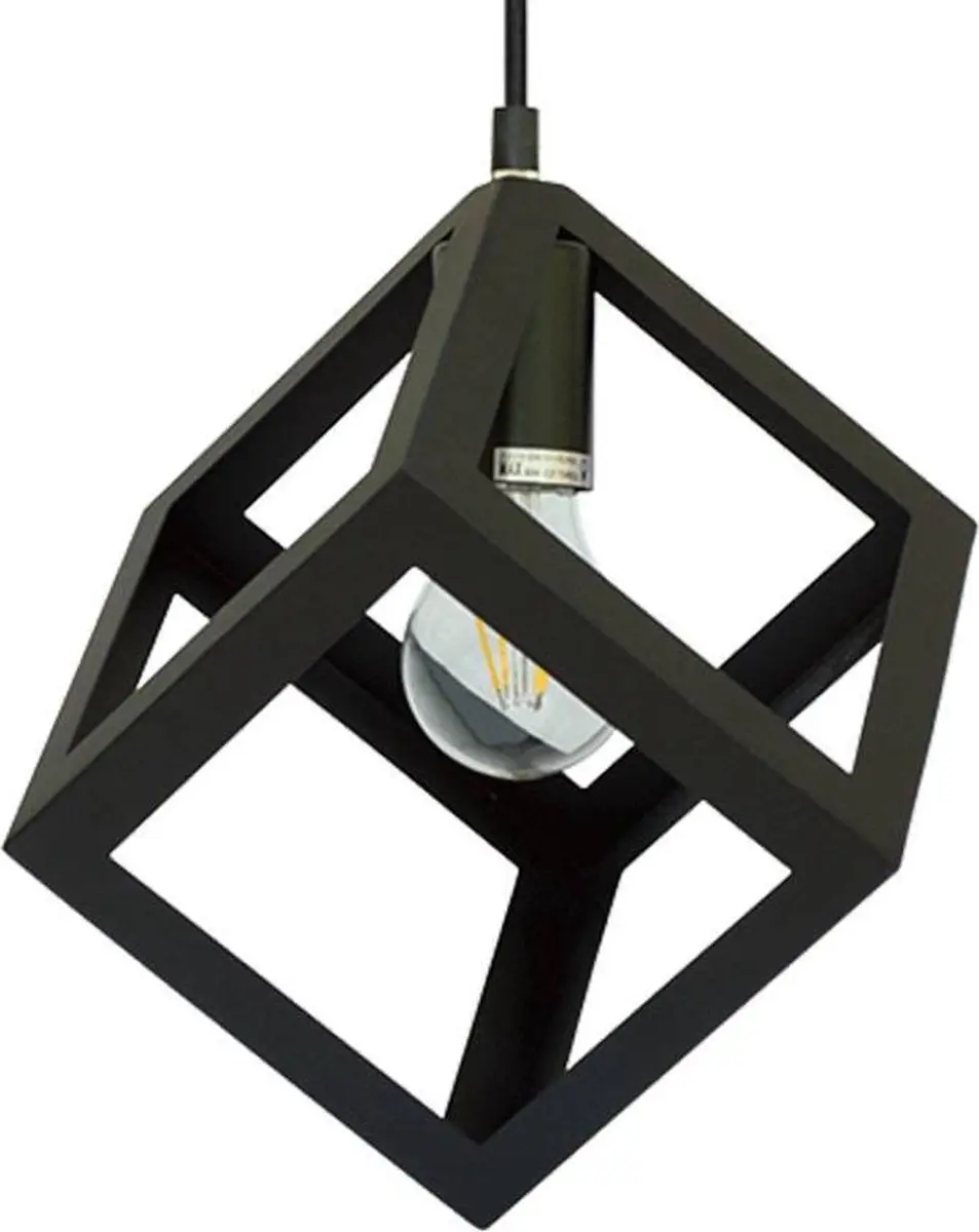 V-TAC Kubus Hanglamp voor Binnen E27 60W Zwart hanglamp