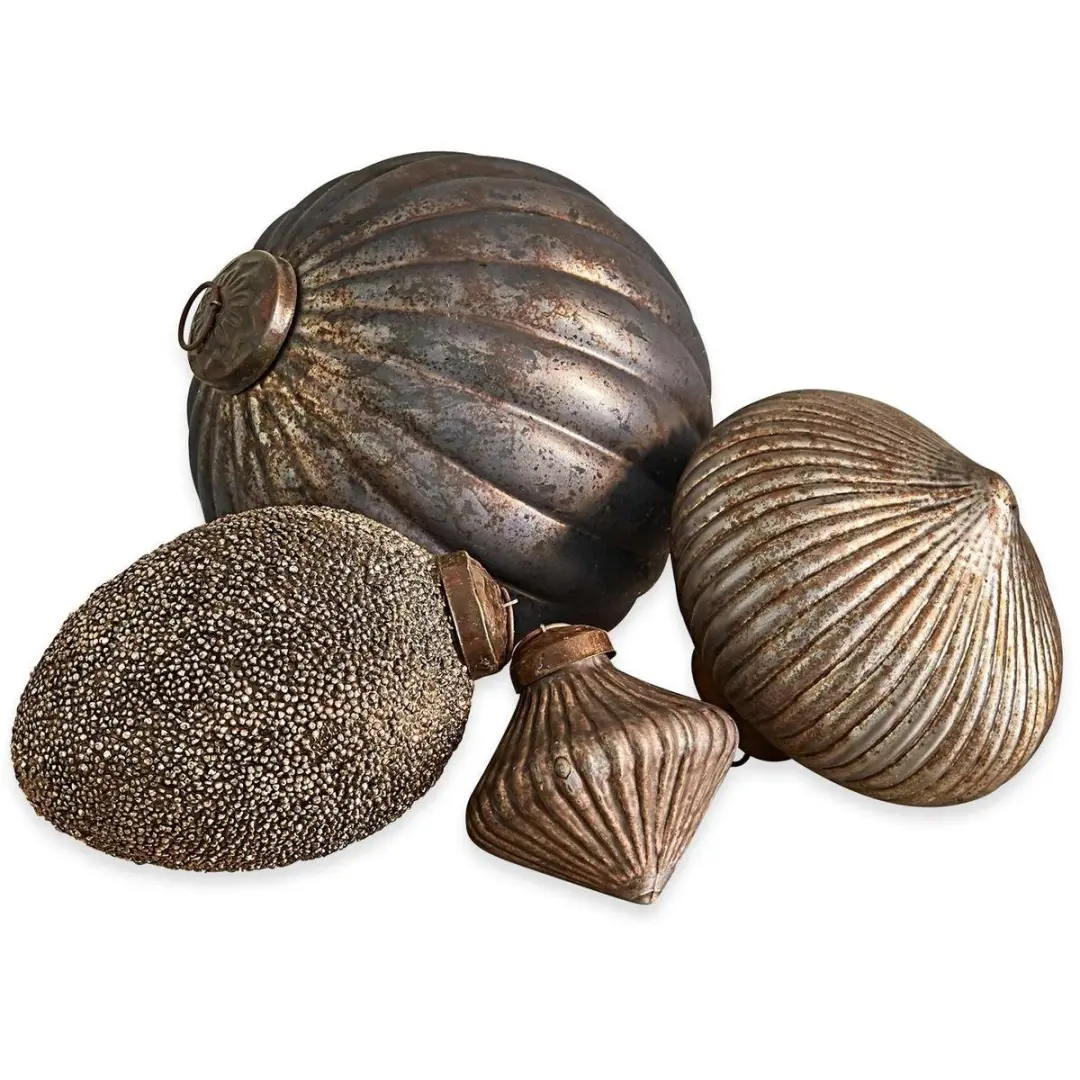Loberon Janine Kerstversiering set van 4 - antiekbruin - afbeelding 3 van 6