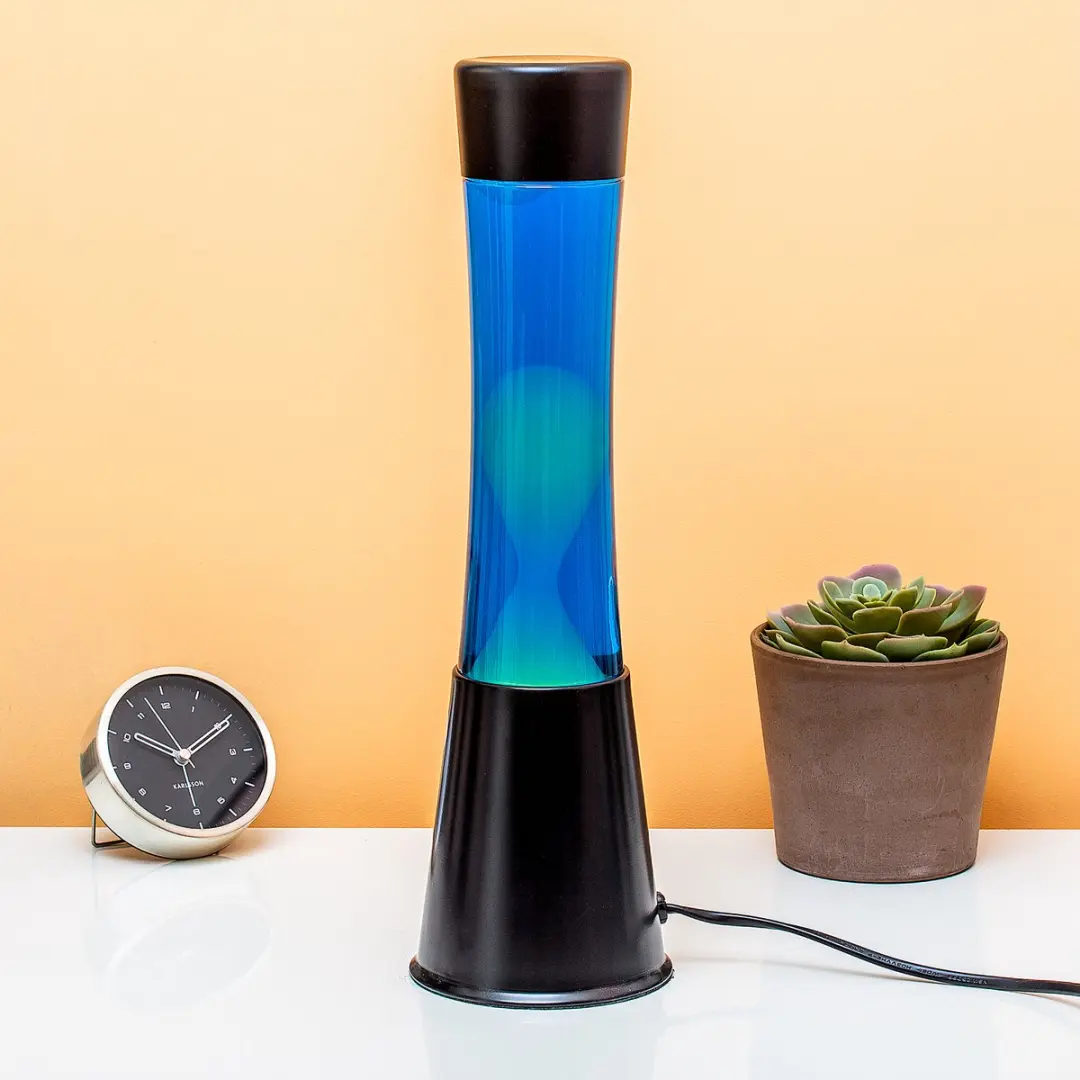 Lavalamp Zwart Met Witte Lava van Fisura