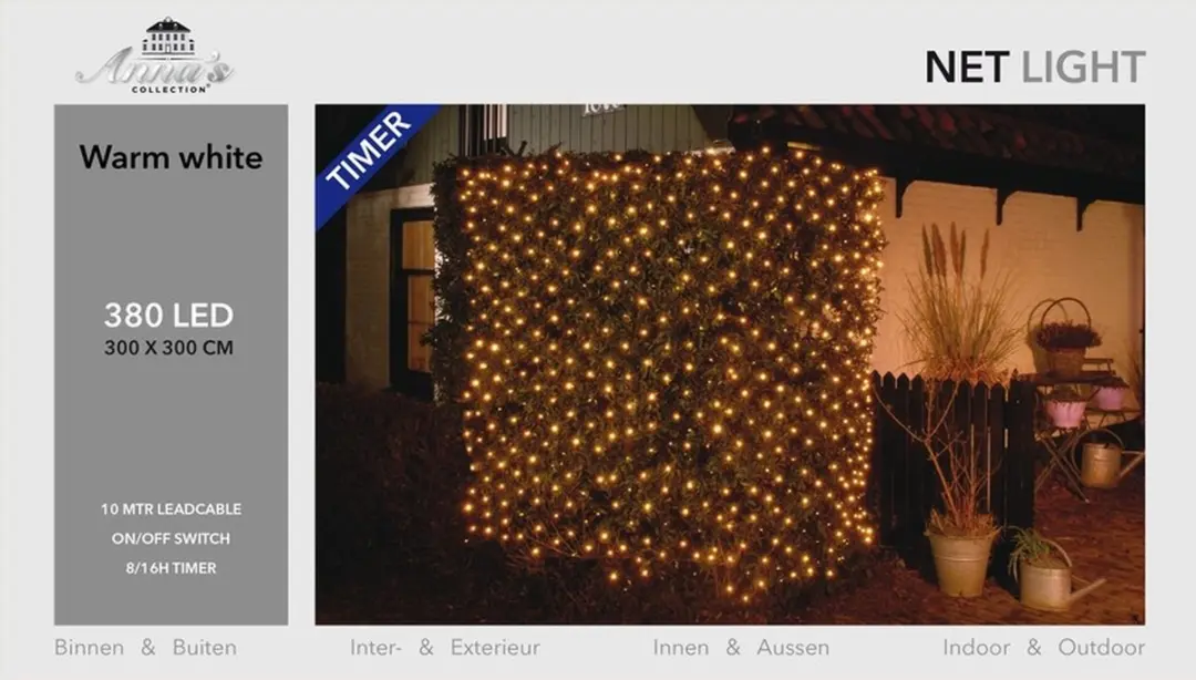 Anna's Collection Netverlichting - 380 LED - Warm wit - afbeelding 3 van 5