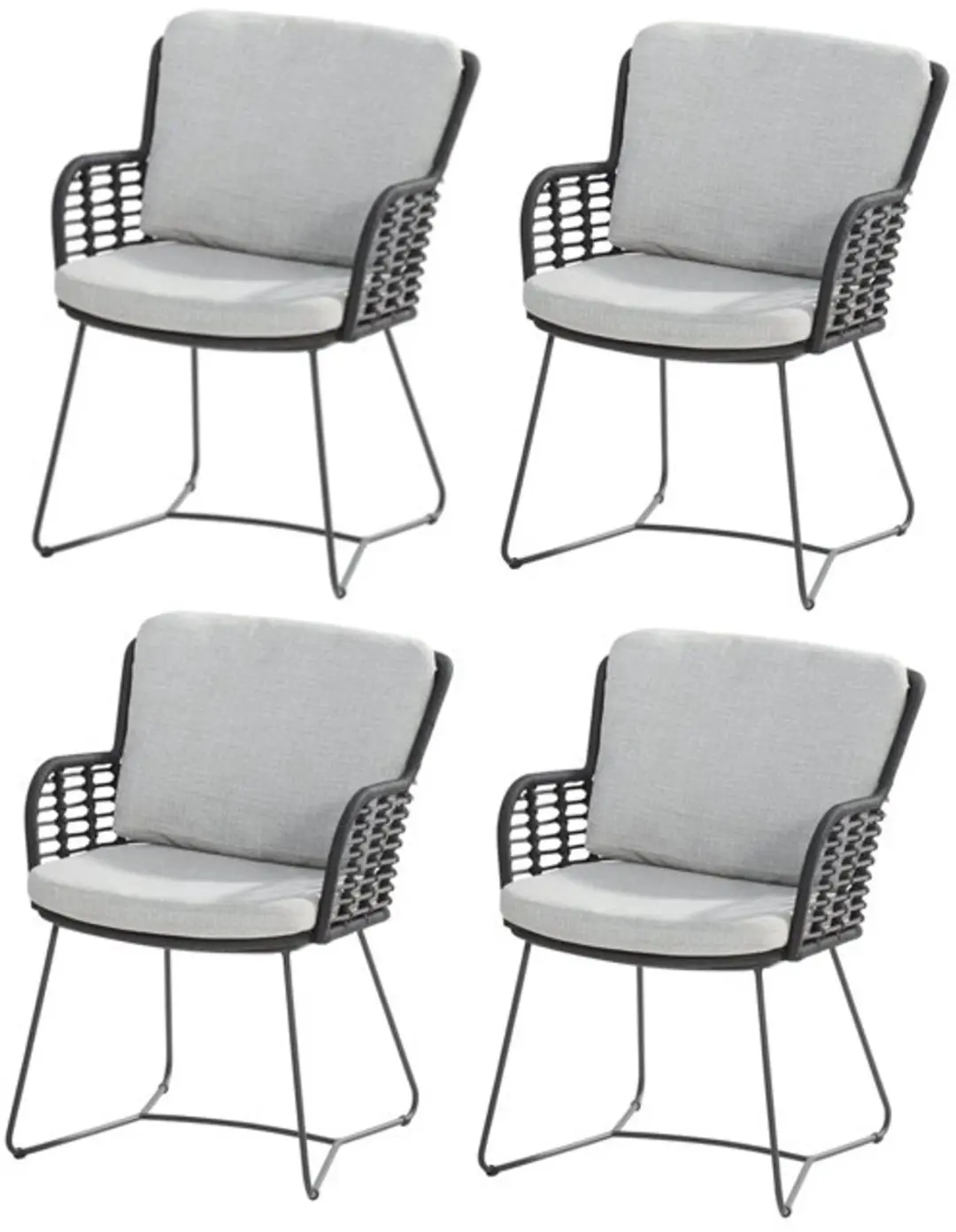 Fabrice dining tuinstoel antraciet 4-Seasons Outdoor set van 4