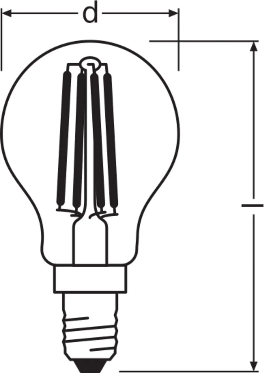 Osram LED-lamp E14 4.8W Warmwit - 2700K - Helder - afbeelding 6 van 6