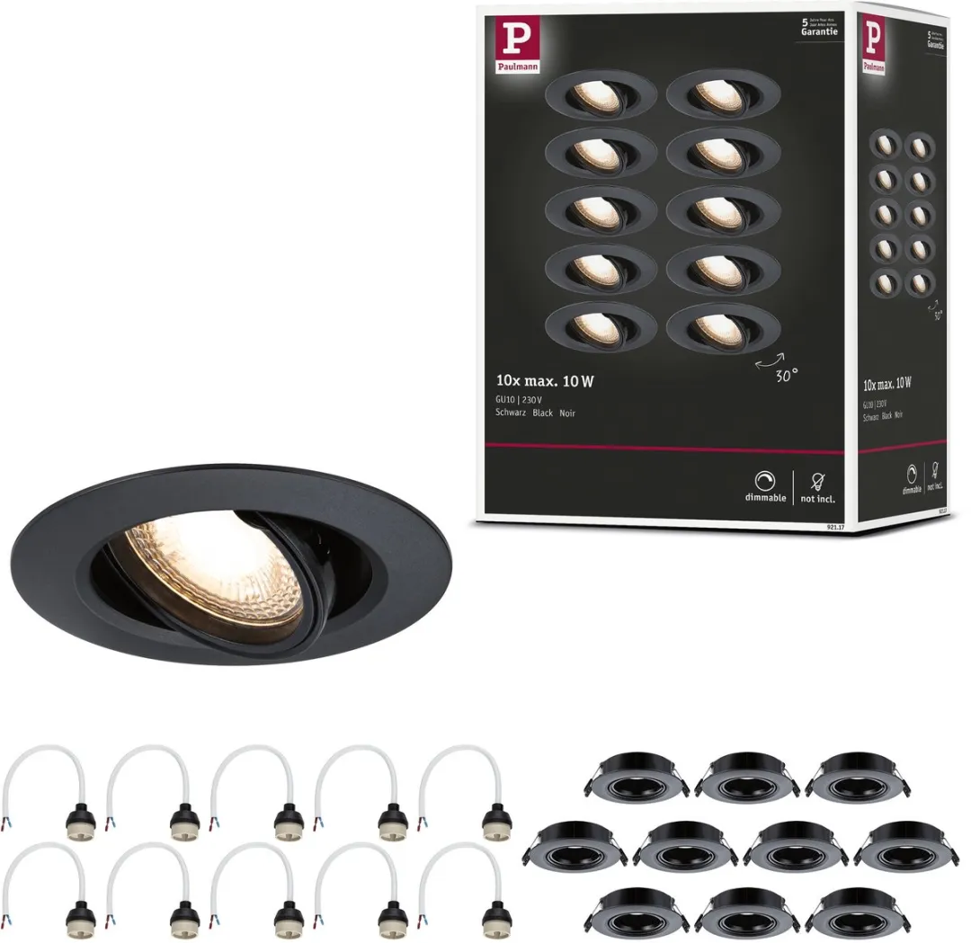 Paulmann Inbouwlamp Set 10x GU10 90mm