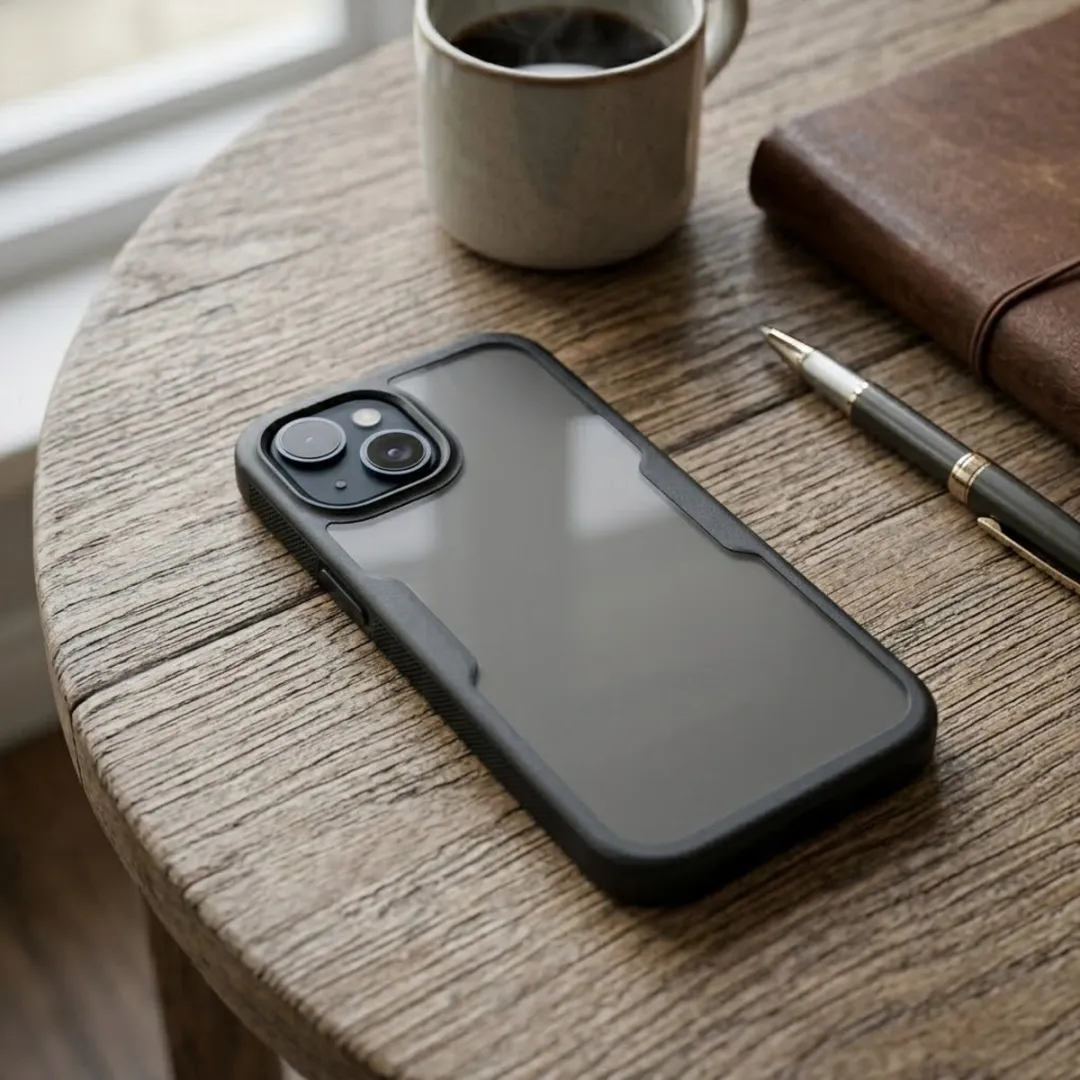 NUVEX iPhone 15 Hoesje - Zwart Transparant - afbeelding 2 van 6