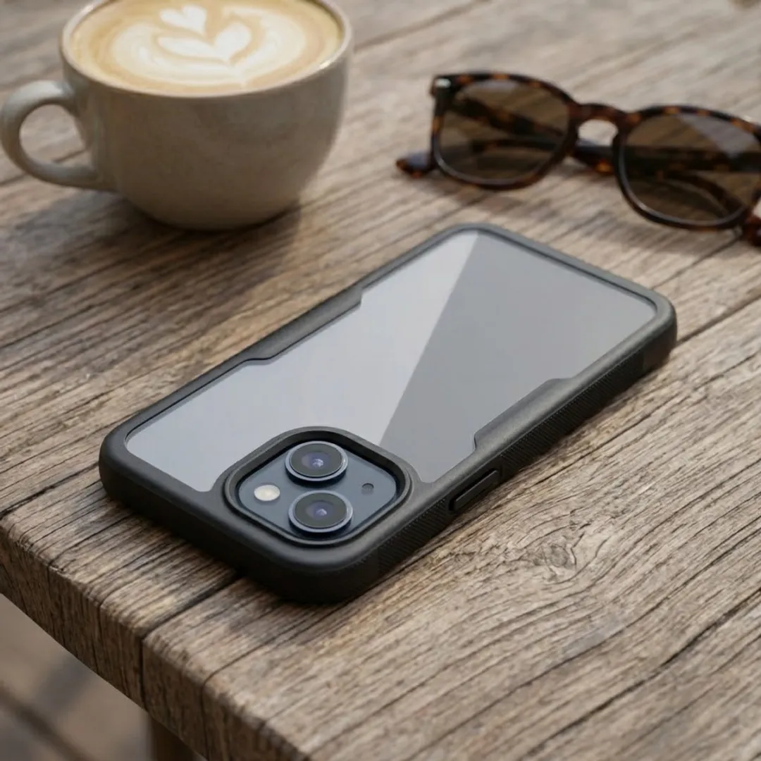 NUVEX iPhone 15 Hoesje - Zwart Transparant - afbeelding 3 van 6