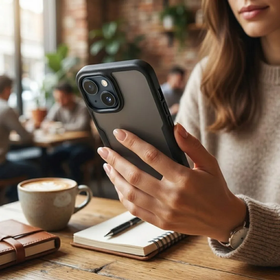 NUVEX iPhone 15 Hoesje - Zwart Transparant - afbeelding 5 van 6