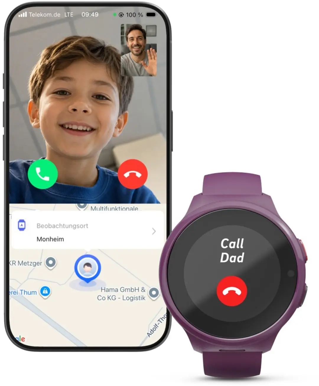 Hama Smartwatch voor Kinderen met GPS - Berry - afbeelding 5 van 6