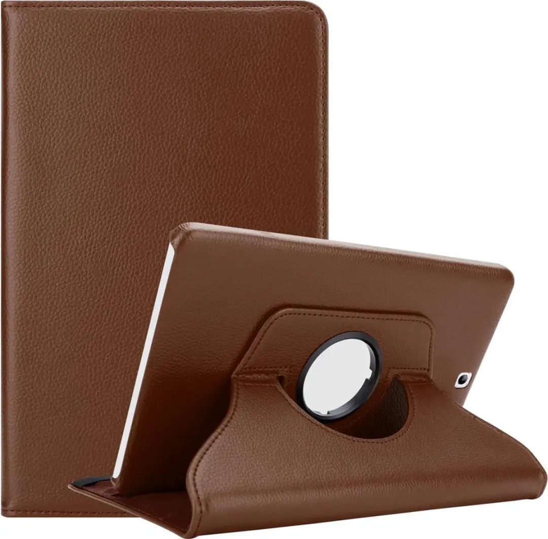 Cadorabo Tablet Hoesje geschikt voor Samsung Galaxy Tab S2 (9.7 Zoll) in PADDESTOEL BRUIN - Beschermhoes ZONDER auto Wake Up, met stand functie en elastische band sluiting Book Case Cover Etui