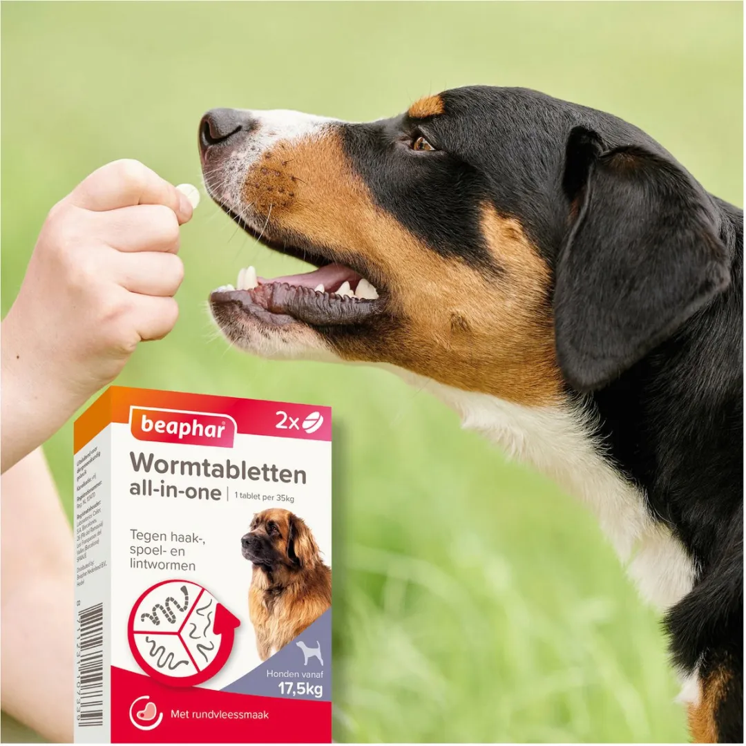 Beaphar Wormtablet All In One Hond - Anti wormenmiddel - 1 x 2 tab 17.5 Tot 70 Kg