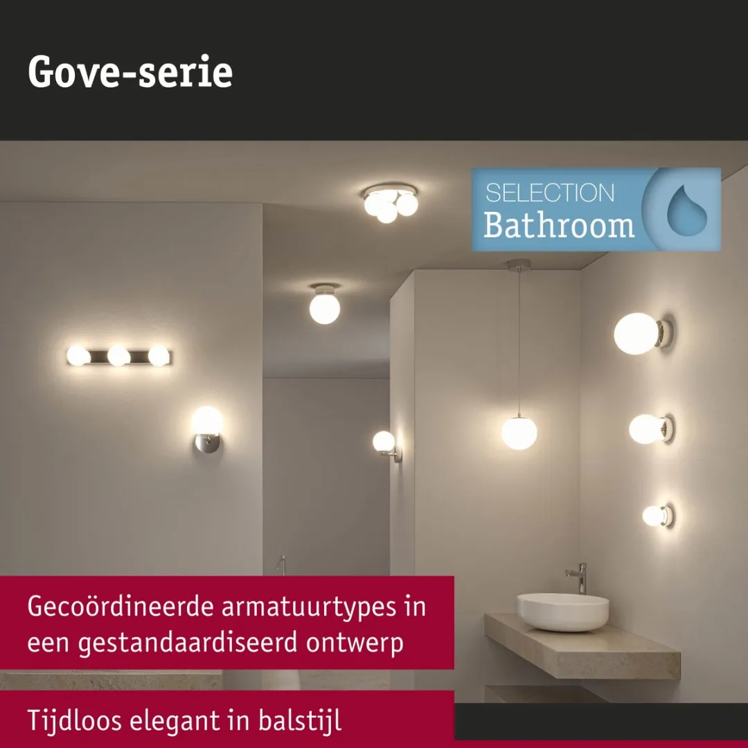 Paulmann Selection Bathroom LED-wandlamp Gove IP44 - 400lm - Chroom