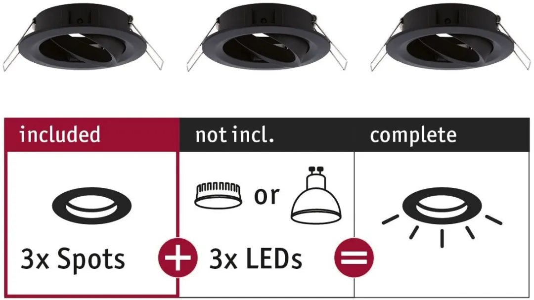 Paulmann Choose Basisset Inbouwlamp 3x10W 84mm