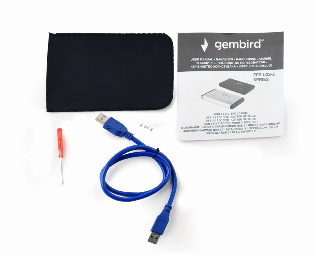 Gembird EE2-U3S-2-R Harddiskbehuizing 2.5" SATA - USB 3.0 - Rood