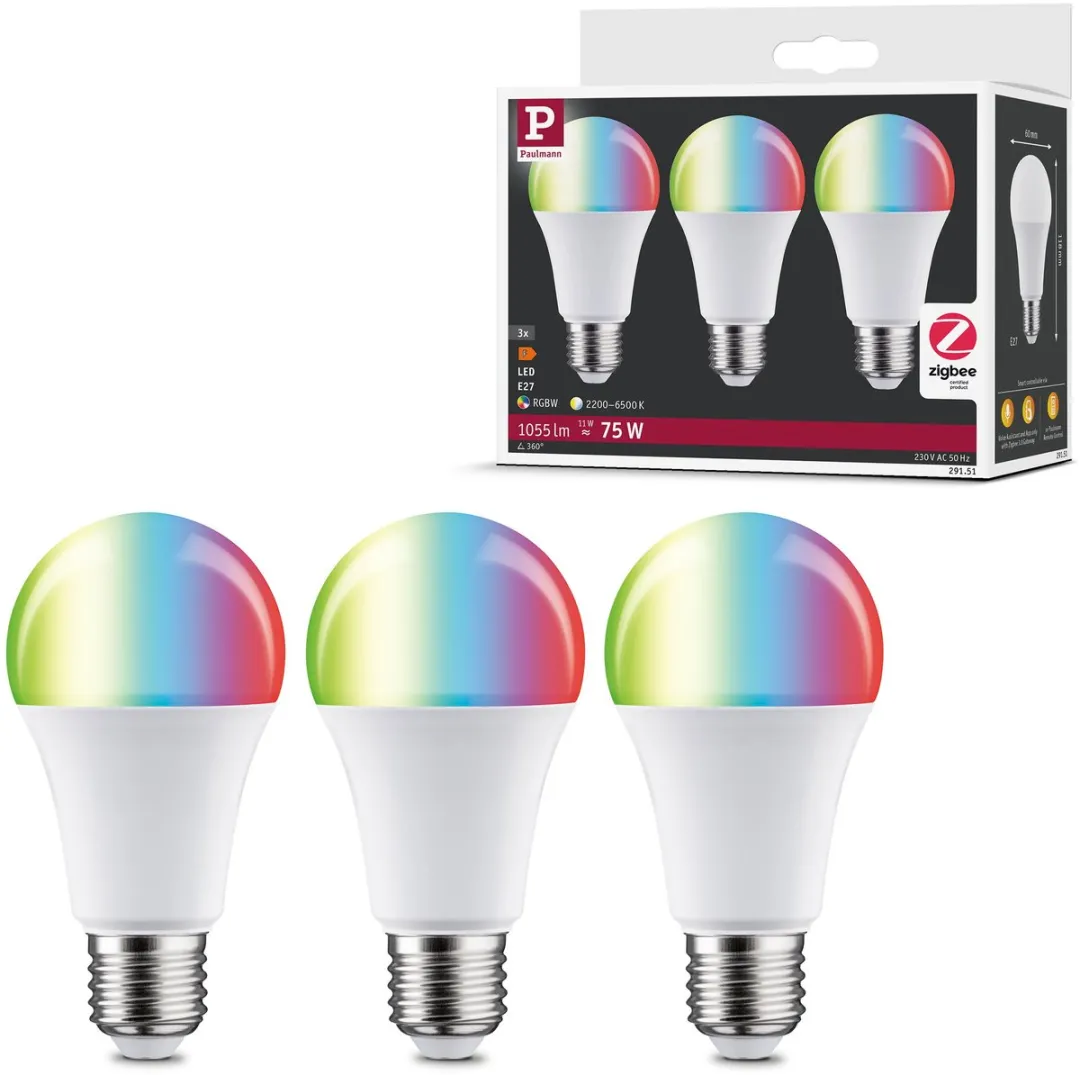 Paulmann Smart Home Zigbee 3.0 LED-gloeilamp E27 RGBW 11W 3x1055lm - Mat