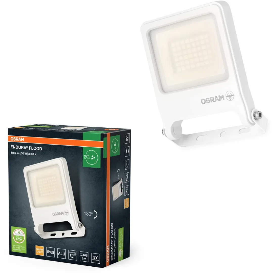 Osram Endura Flood PC 30W LED-schijnwerper 3000K - 3000 Lumen - Wit