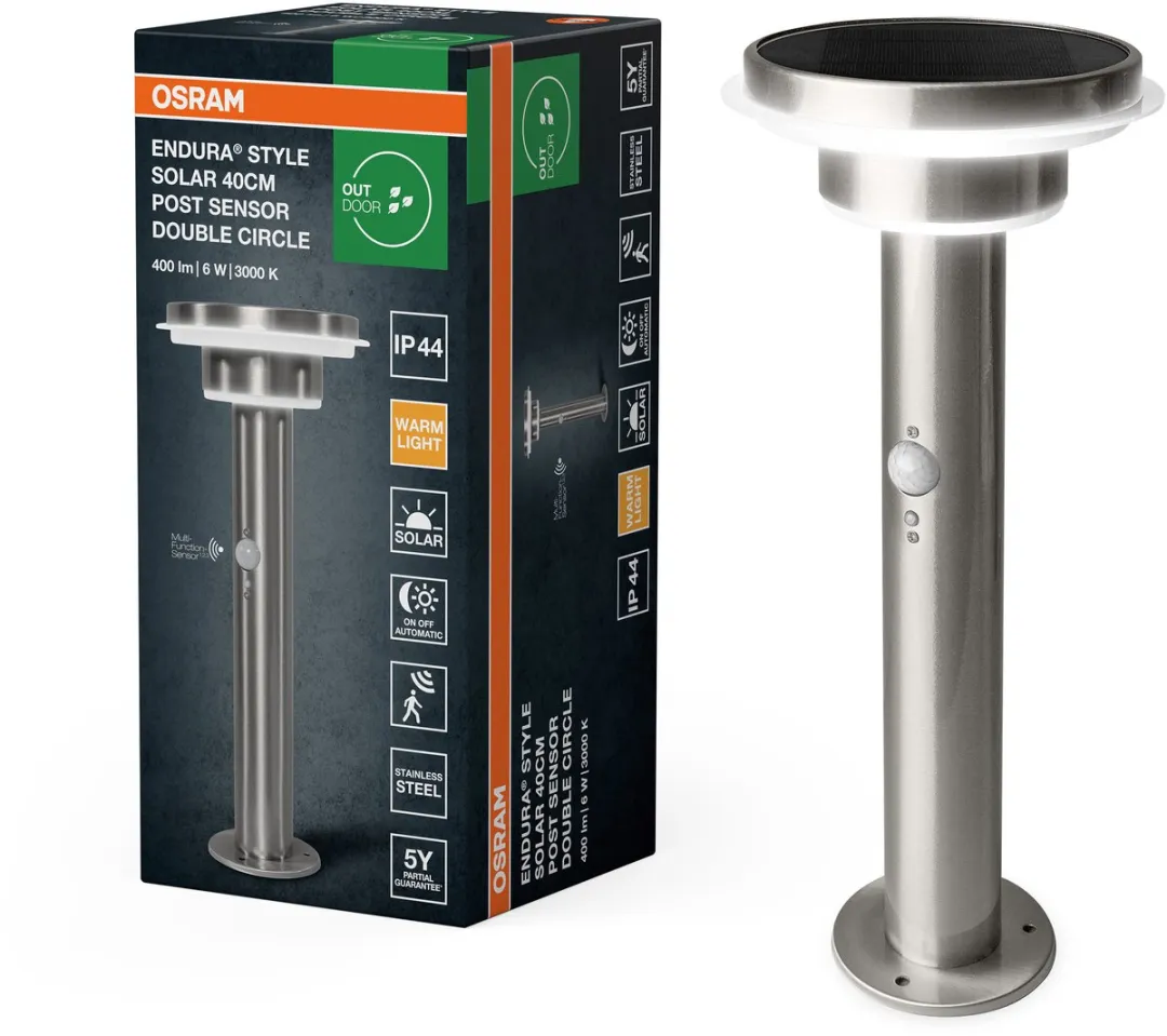 Osram Endura Style Solar LED Buitenwandlamp 6W - IP44 - Staal