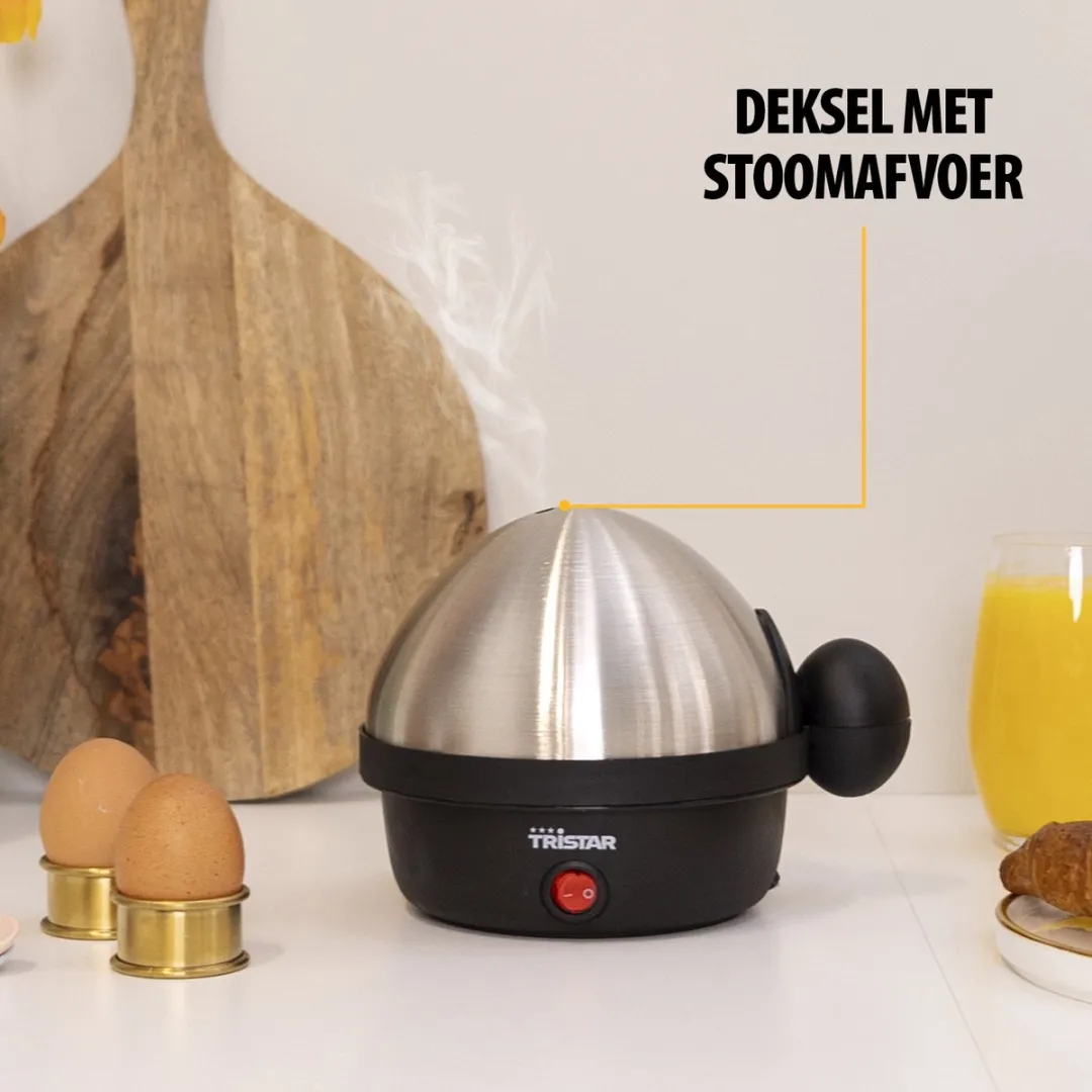 Tristar EK-3076 Eierkoker 350W - 7 Eieren - RVS/Zwart