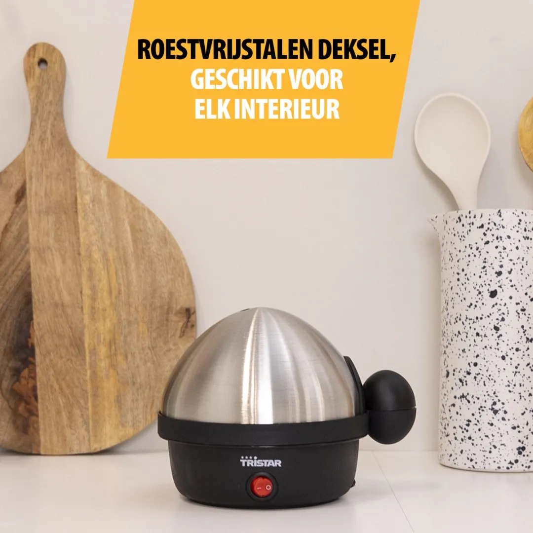 Tristar EK-3076 Eierkoker 350W - 7 Eieren - RVS/Zwart