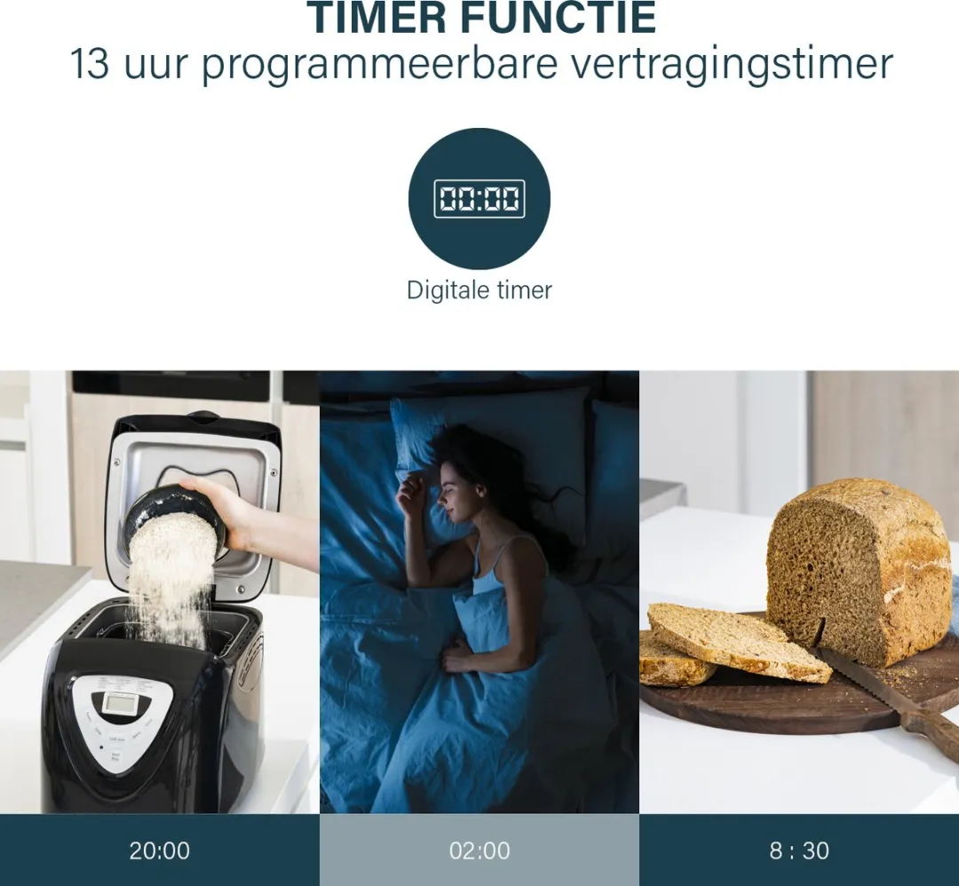 Princess 152009 Broodbakmachine - 15 Programma's - 900ml - Zwart