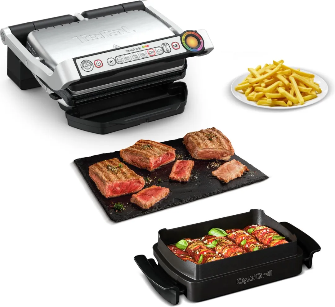 Tefal OptiGrill GC714D Contactgrill 2000W - 3 Sandwiches - Roestvrijstaal